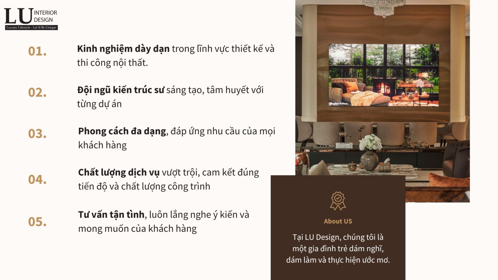 Chọn LU Design thiết kế và thi công nội thất chuyên nghiệp